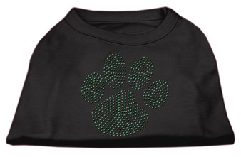 Green Paw Rhinestud Shirts Black