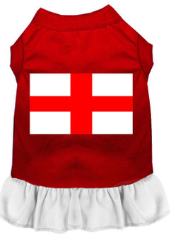 St. Georges Cross Screen Print Dress Red