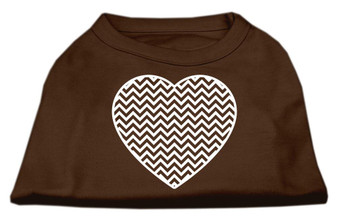 Chevron Heart Screen Print Dog Shirt