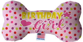 Birthday Girl Stuffing Free Inch Bone Dog Toy