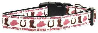 Little Cowgirl Nylon Dog Collar Medium Narrow