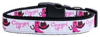 Cowgirl Up Nylon Ribbon Dog Collars
