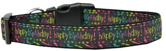 Happy Birthday Nylon Dog Collar Medium Narrow