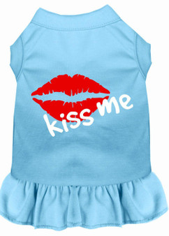 Kiss Me Screen Print Dress Baby Blue