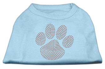 Orange Paw Rhinestud Shirts Baby Blue