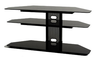 TransDeco Corner TV Stand with 2 AV Shelves for 32 to 55-Inch Plasma/LCD TV