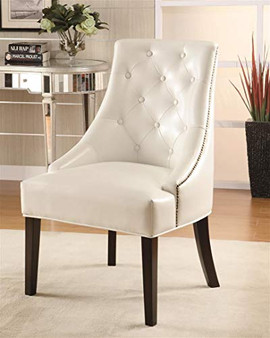 Coaster Home Furnishings Tufted Back Accent Chair White and Black
