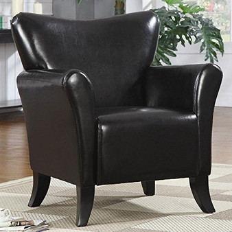 Coaster Casual Black Leatherette Upholstered Accent Chair