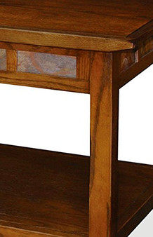 Rustic Slate Rectangular Coffee Table - Rustic Oak Finish