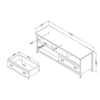 South Shore Exhibit TV Stand for TVs, Up to 60'', Gray Oak