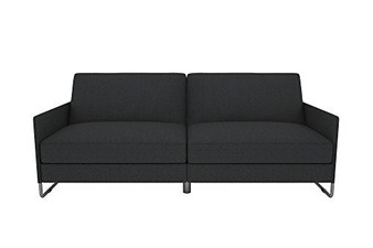 DHP Pembroke Convertible Futon Sofa Bed, Grey Linen