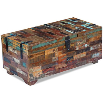 vidaXL Solid Reclaimed Wood Storage Chest Box Coffee Side Couch Table Trunk