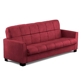 Baja Convert-a-couch Sofa Sleeper Bed Sofa Converts Into a Full-size Bed and Seats 3 Comfortably, Crimson Red