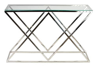 Cortesi Home Gwen Contemporary Glass Console Table