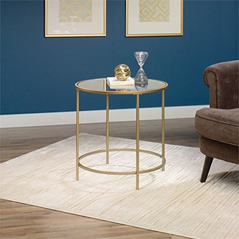 Home Square 3 Piece Coffee Table Living Room Set with Coffee Table and 2 End Table in Satin Gold