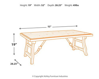 Signature Design by Ashley - Dazzelton Rustic Wood Coffee Table, Brown