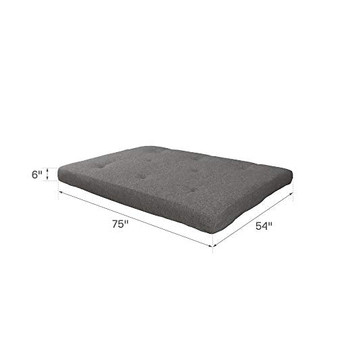 DHP Essence 6" Coil Futon Mattress with CertiPUR-US Certified Foam, Full, Grey Linen