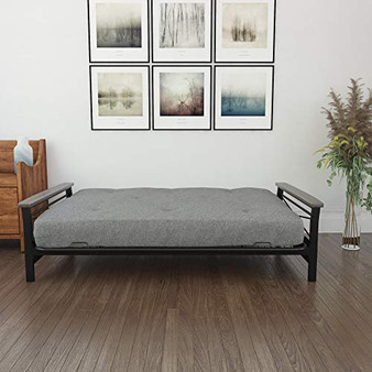 DHP Essence 8" Independently Encased Coil Futon Mattress with CertiPUR-US Certified Foam, Full, Grey Linen