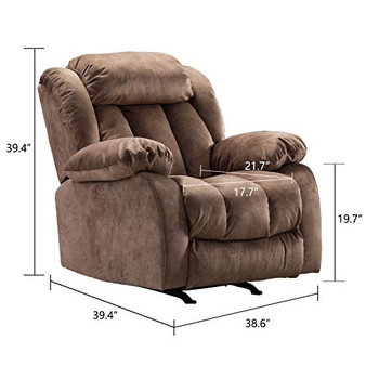 CANMOV Rocker Recliner Chair, Heavy Duty Reclining Chair with Contemporary Overstuffed Arms and Back, Camel