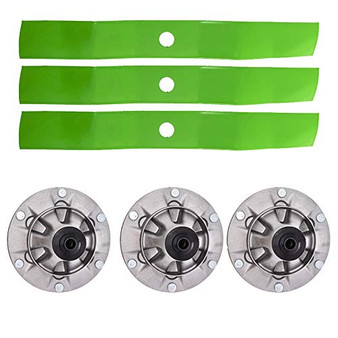 8TEN Spindle Medium Lift Blade Kit for John Deere 54 Inch Deck Ztrak 737 757 Quik-Trak 657 Commercial Deck TCA13807