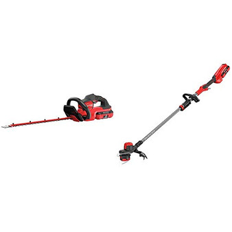 CRAFTSMAN CMCHTS860E1 V60 24" Cordless Hedge Trimmer with CMCST960E1 V60 Brushless WEEDWACKER Cordless String Trimmer with Quickwind