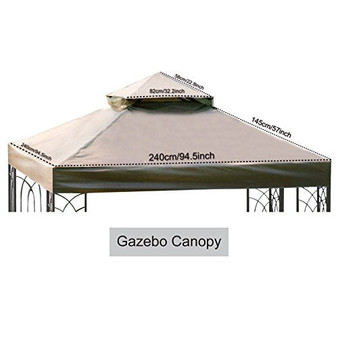 MASTERCANOPY Gazebo Replacement Canopy Top 8×8ft Replacement Canopy roof for Model L-GZ385PST