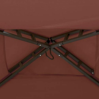 Sunjoy A103000105 Harvey 5x8 ft. Steel 2-Tier Grill Gazebo, Red