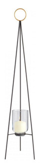 Graphite Tripod Ring 36.25 Inch Tall Iron Candle Holder - Style: 7317186