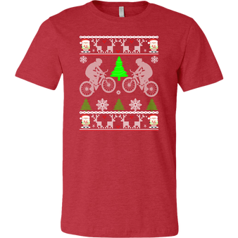 Mountain Biking Ugly Christmas Sweater T-shirt