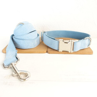 Lovely SKY 5 Sizes dog collars and leashes set