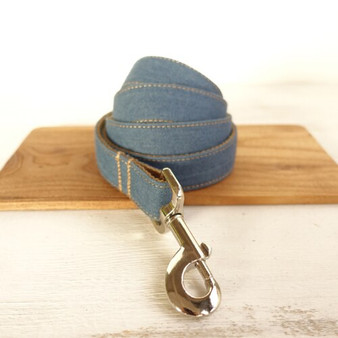 Lovely BLUE JEAN dog collar and leash set 5 sizes