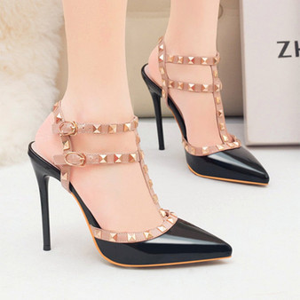 Women Valentino Rivet Slingback Sexy High Heels Pumps Shoes