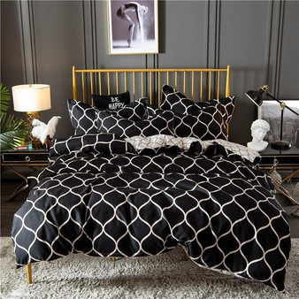 King Comforter Bedding Set Bed Linen Set Grey Black Duvet Cover Sets Queen Bedding Sets With Pillowcase