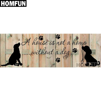 HOMFUN Full Square/Round Drill 5D DIY Diamond Painting "Dog Home" 3D Embroidery Cross Stitch 5D Home Decor Gift A01176