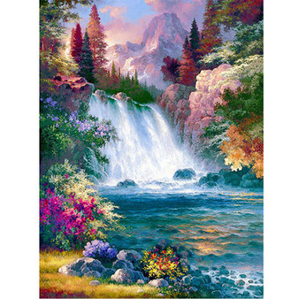 5D diy diamond painting Scenic waterfall full square/round drill lake mosaic embroidery sale rhinestone art wall decor AA1078