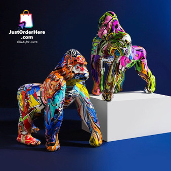 JOH Creative Painted Colorful Gorilla Decoration