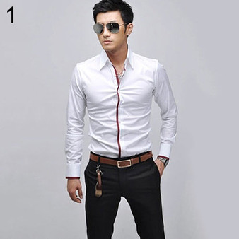 Blanca Fashion Men's Casual Slim Fit Long Sleeve Tee Top Business Shirt
