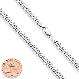 Miabella Solid 925 Sterling Silver Italian 5mm Diamond Cut Cuban Link Curb Chain Necklace for Women Men, 16, 18, 20, 22, 24, 26, 30 Inch Made in Italy (16 Inches)