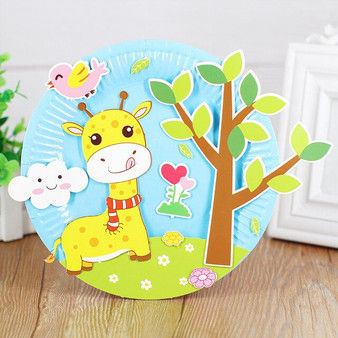 Children Kids Funny Toys Paper Plate Art DIY Puzzle Art Toys