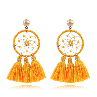 New woven dream net earrings handmade bead net tassel earrings earrings national style earrings