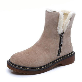 Women's Shoes - Women's Warm Plush Genuine Leather Ankle Boots