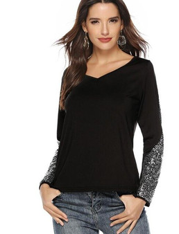 V-neck loose fashion casual t-shirt