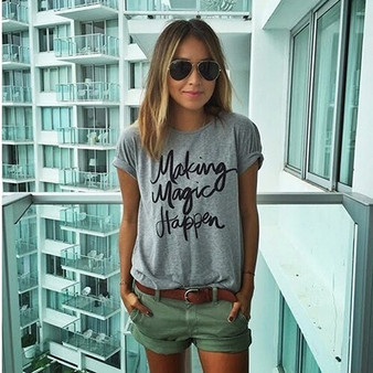 Casual letter print t-shirt