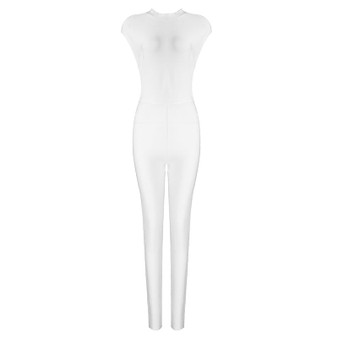 DELILAH - WHITE PEARL BANDAGE JUMPSUIT