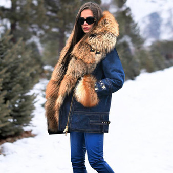 Classy Furry Faux Fur Collar Jacket Women's Fur Coats Online