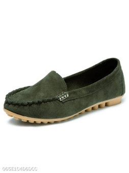Plain Flat Velvet Round Toe Casual Date Flat & Loafers