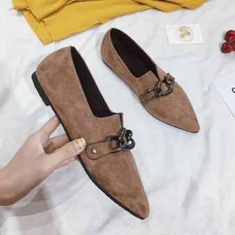 Plain Flat Point Toe Casual Date Flat & Loafers