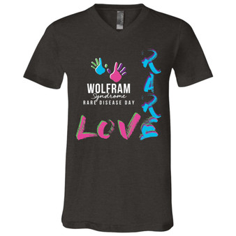 Wolfram Syndrome "Love Rare" Unisex V-neck Tee