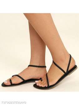Bohemian Flat Ankle Strap Peep Toe Casual Flat Sandals