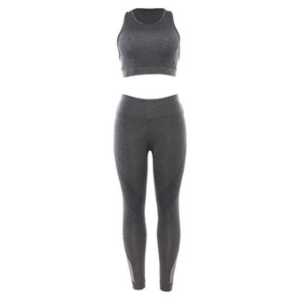 Sexy Women Tracksuit Seamless Yoga Set Fitness Sportswear High Waist Gym Leggings Push Up Crop Top Bra Solid Workout Clothes